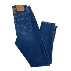 Levi's Women's Mid Blue Skinny Jeans with Ankle Zipper